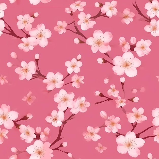Printemps sakura fleur motif sans couture aquarelle imprimé floral fleurs roses de prunier ou cerisier fond floral botanique