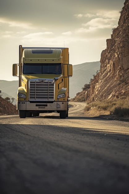 Une prise de vue au sol d'un camion générée par l'IA