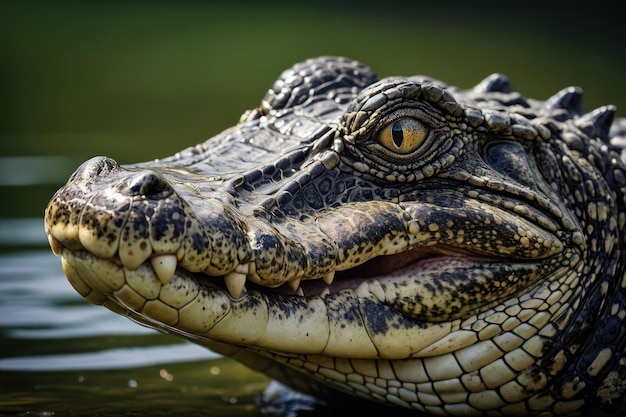 Une prise de vue détaillée de l'œil de crocodile