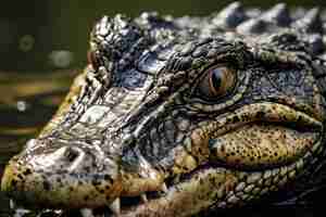 Photo une prise de vue détaillée de l'œil de crocodile