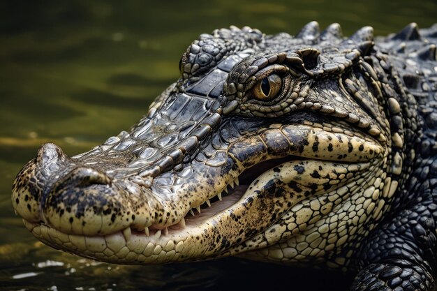 Photo une prise de vue détaillée de l'œil de crocodile