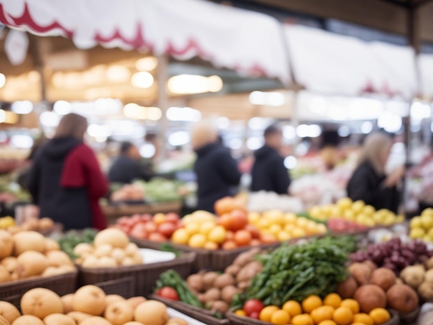 prise de vue du marché sur un fond noir confortable et flou