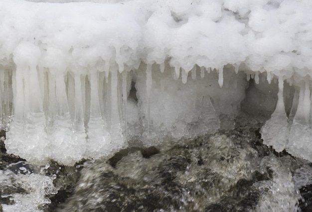 Photo une prise de vue panoramique de l'eau gelée