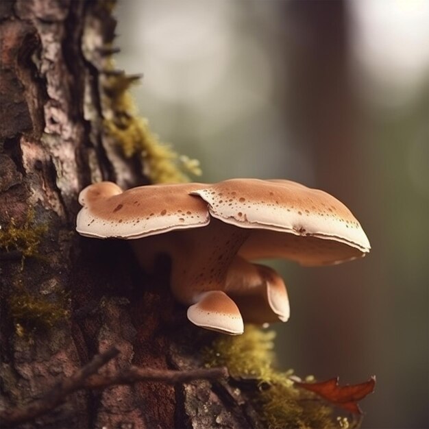 Une prise de vue rapprochée du polypore de bouleau Fomitopsis