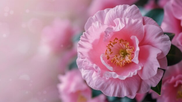 Photo une prise de vue rapprochée d'une jolie fleur de camélia sasanqua