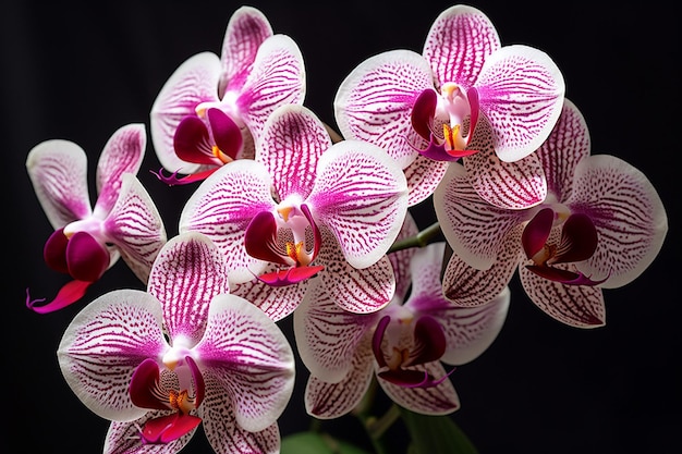 Une prise de vue rapprochée de mains tenant un bouquet d'orchidées soulignant les émotions