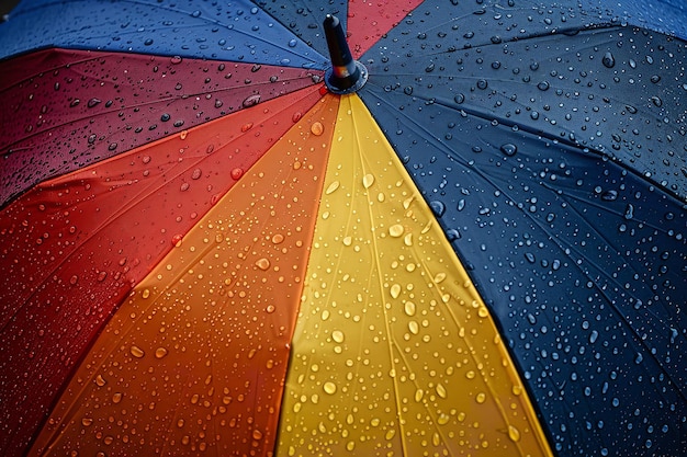 Une prise de vue rapprochée d'un parapluie coloré un arrière-plan pour le texte ou la publicité du produit une belle toile de fond de vue supérieure IA générative