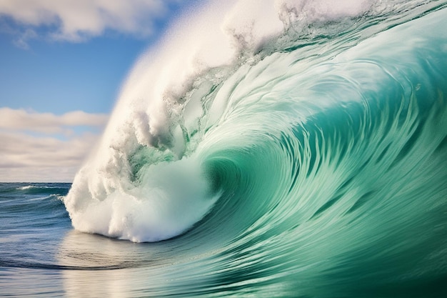 Photo une prise de vue rapprochée d'une vague qui crête et mousse