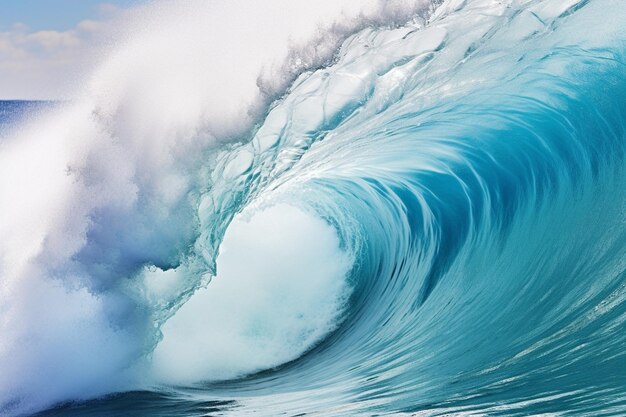 Photo une prise de vue rapprochée d'une vague qui crête et mousse