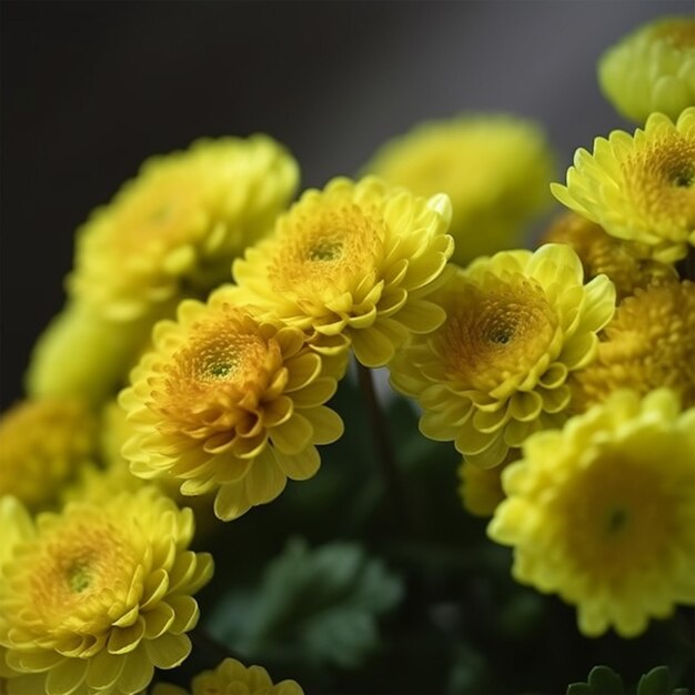 Une prise de vue sélective du chrysanthème jaune