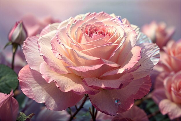 prise de vue sélective d'une fleur de rose rose