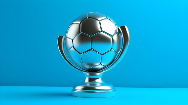 prix du gagnant du football du trophée de ruban sur fond bleu