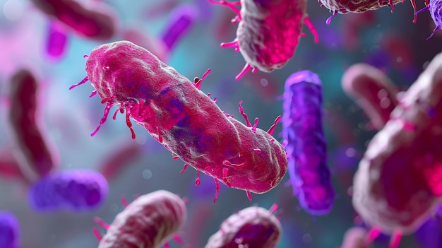 Photo probiotiques bactéries biologie science médecine microscopique digestion estomac escherichia coli traitement soins de santé médicaments anatomie organisme