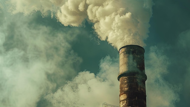 Photo problèmes environnementaux liés à la pollution de l'air par les cheminées de fumée