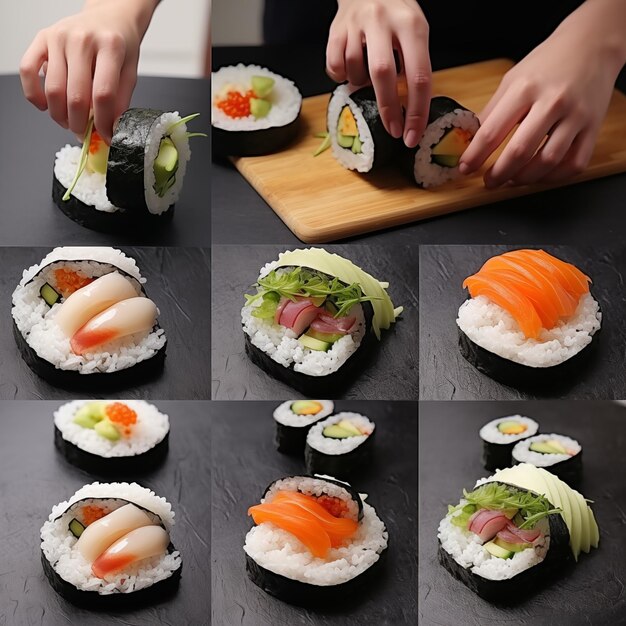 procédé étape par étape de fabrication du sushi