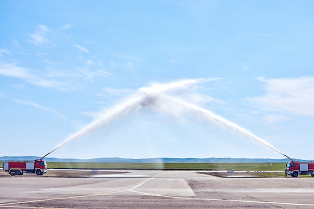 Procédure de salutation de l&#39;eau de l&#39;avion