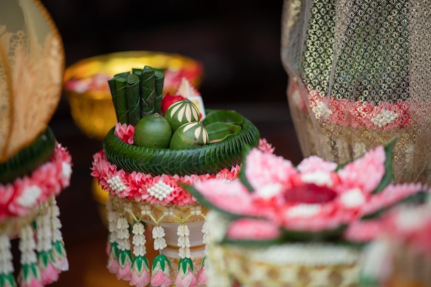 La procession de Khan Makk, cérémonie traditionnelle thaïlandaise, fiançailles