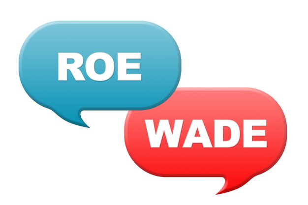 Processus d'avortement Roe contre mots Wade sur la boîte de dialogue verte et rouge