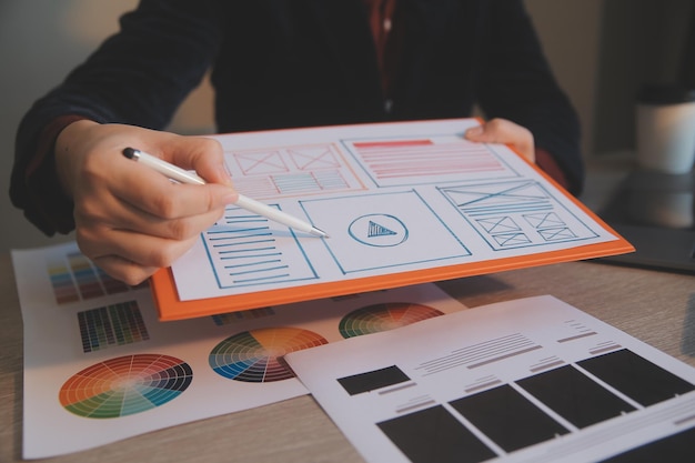 Processus de conception UX UI pour application mobile et site Web modernes Prototype créatif de wireframe pour développeur d'applications professionnel