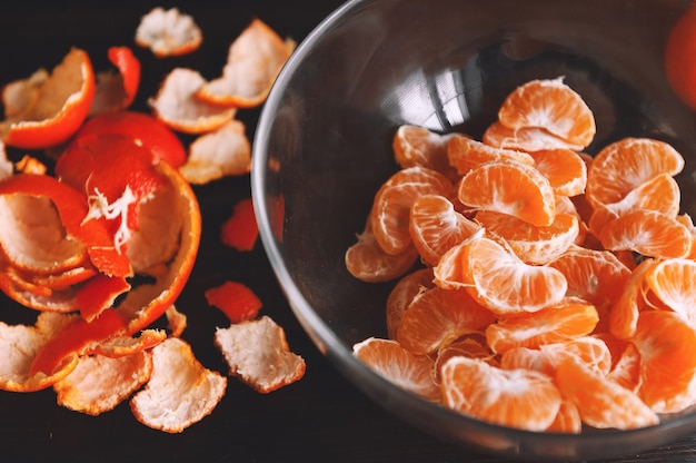 Photo processus de confiture de mandarine