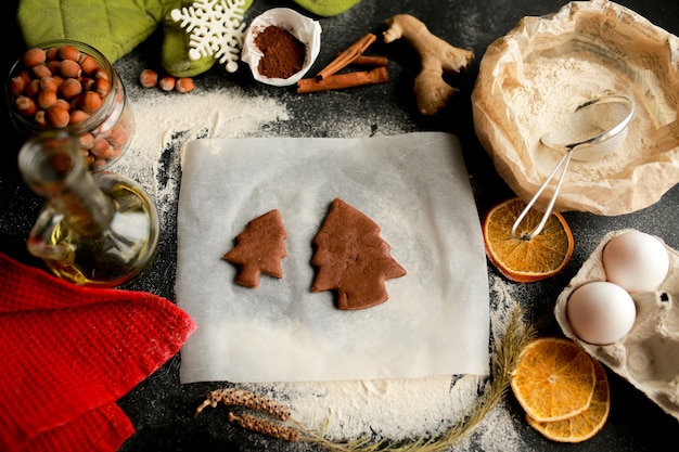 Le processus de fabrication des biscuits de NoëlBiscuits maison Biscuit de pain d'épice à Noël