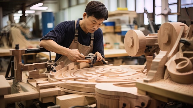 Processus de fabrication de meubles en bois IA générative