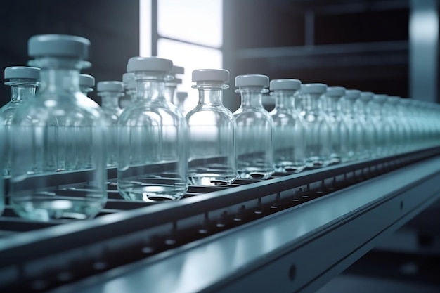 Production pharmaceutique Bouteilles en verre Production de comprimés de médicaments IA générative