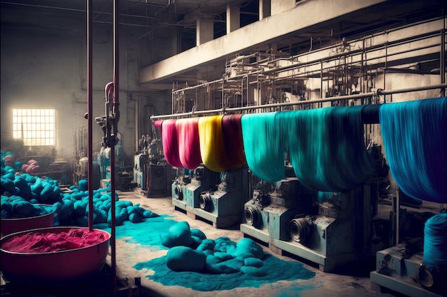 Production de vêtements et de textiles originaux dans une usine de teinture textile