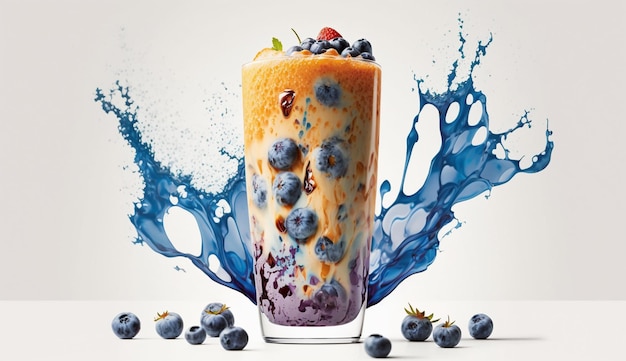 Produit Blueberry Smoothie tourné avec l'IA générative