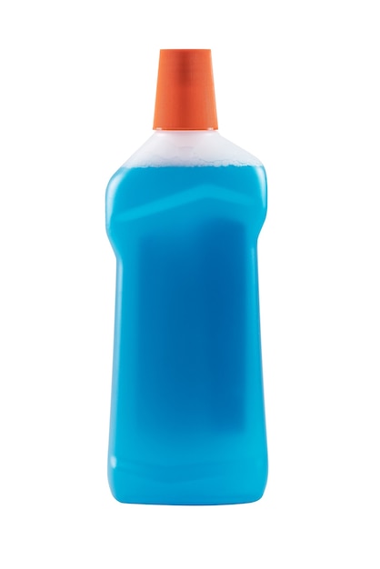 Produit de nettoyage. bouteille bleue.