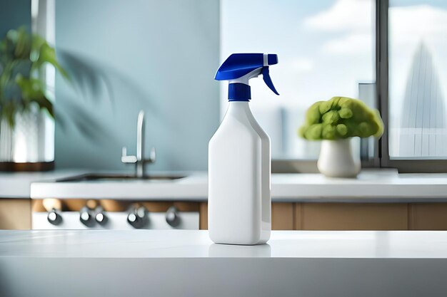 produit de nettoyage de bouteille de pulvérisation désinfectant pour modèle de publicité de maison