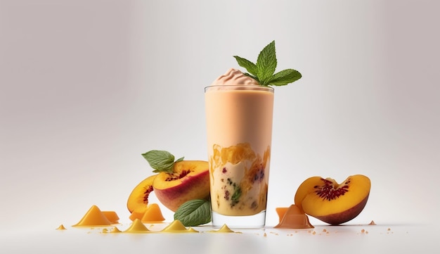 Produit Peach Smoothie tourné avec l'IA générative