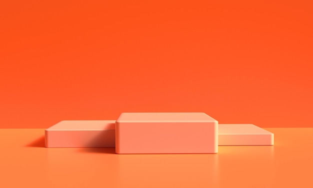 Produit de podium de rendu 3D couleur orange