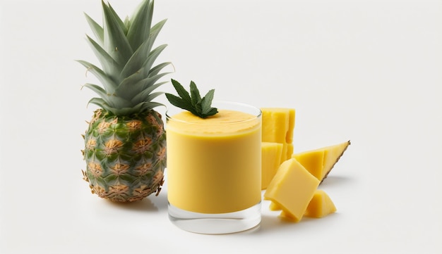 Produit de smoothie à l'ananas photographié avec l'IA générative