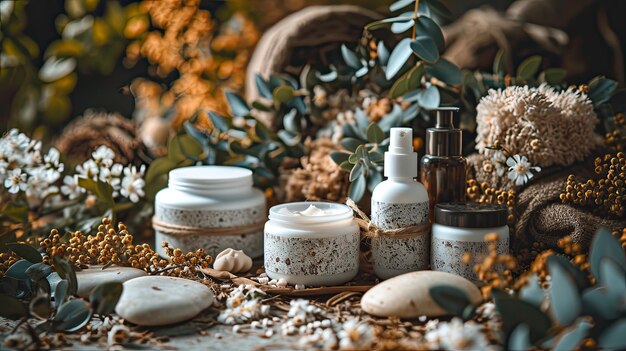 Photo produits de beauté de spa avec espace de maquette