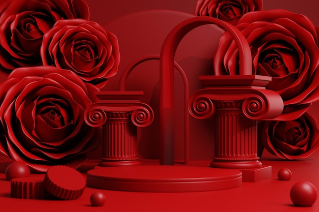 produits de fond 3d pour le podium de la saint valentin