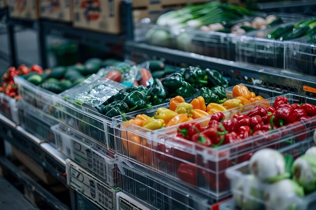 Photo des produits frais abondants dans l'épicerie