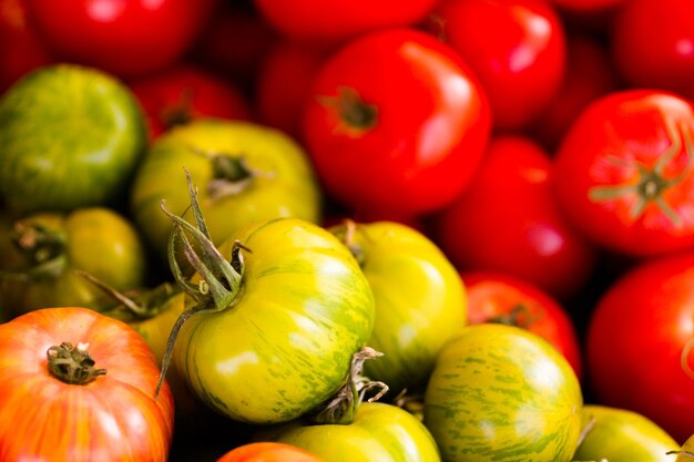 Produits frais en vente sur le marché des producteurs locaux.