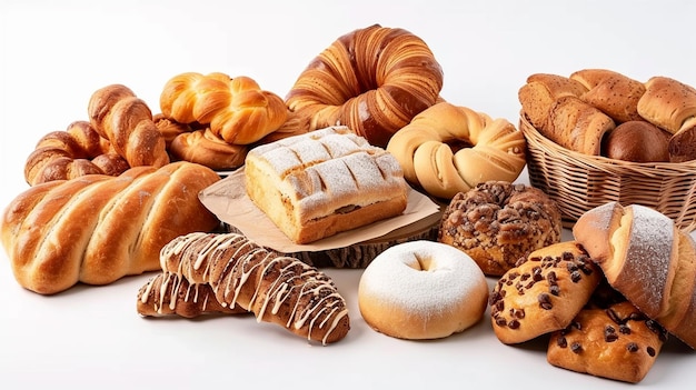 Photo produits et ingrédients de boulangerie frais