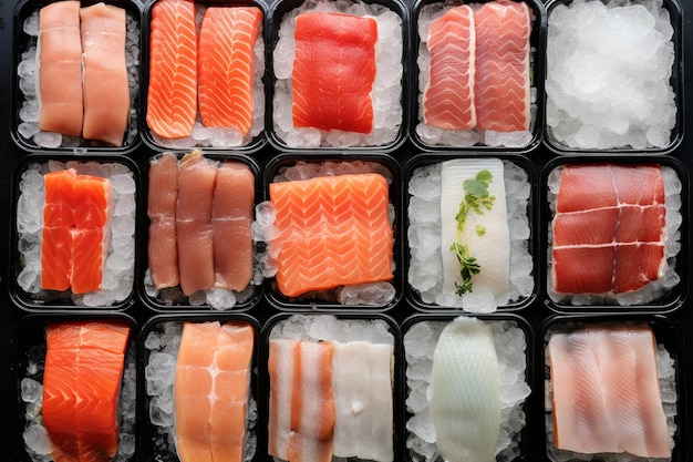 Produits de la mer congelés à vendre au supermarché