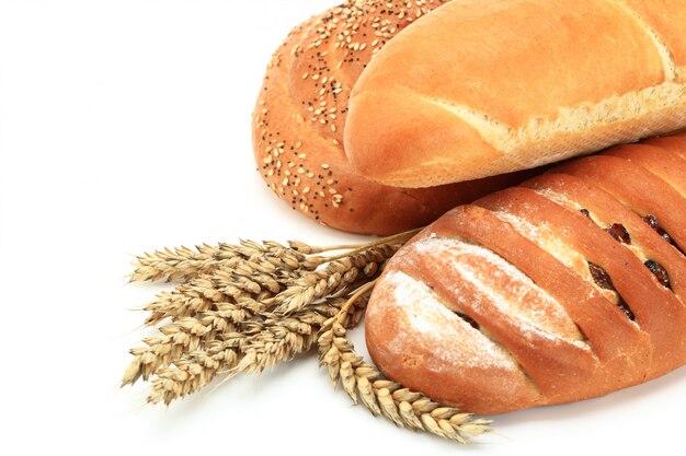 Produits de pain sur la table en composition