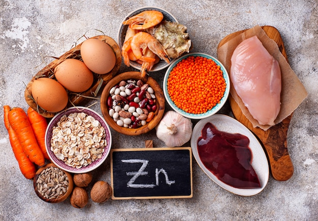 Produits sains contenant du zinc.