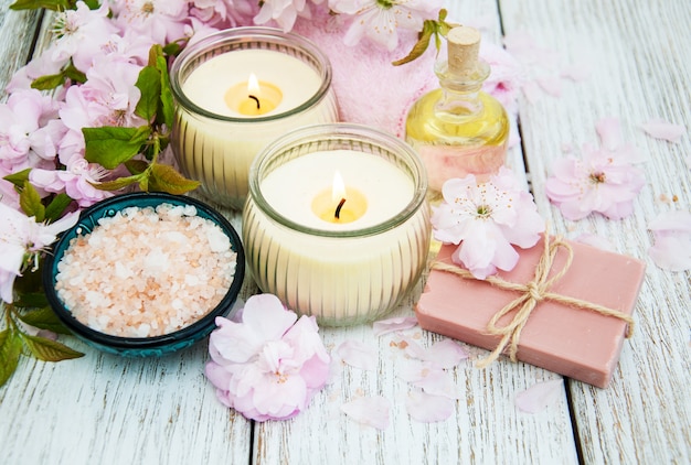 Produits de spa à la fleur de sakura