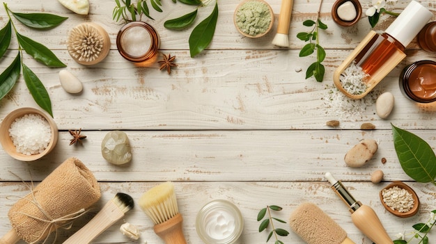 Photo produits de thérapie à domicile de beauté naturelle de bien-être de spa organique