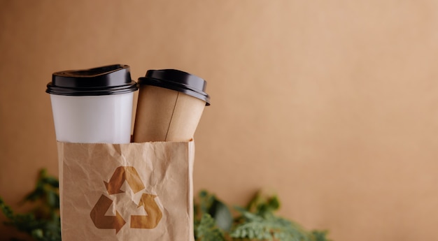 Produits zéro déchet Ensemble de tasse à café et sac de recyclage Réduisez les emballages en plastique