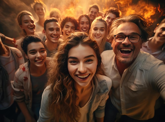 Un professeur et un groupe d'élèves