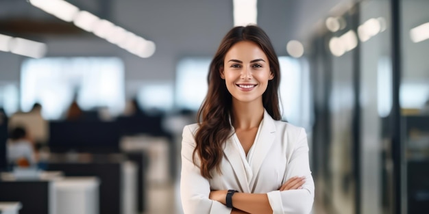 Un professionnel d'affaires émet de la confiance en croisant les bras.