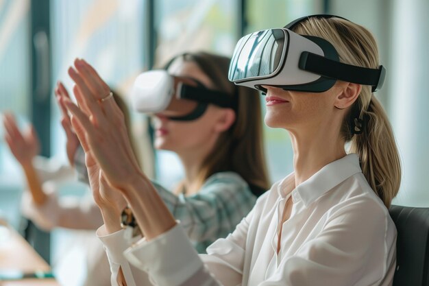 Professionnels engagés dans l'expérience de la réalité virtuelle