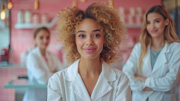 Photo les professionnels de la santé partagent les résultats de la recherche dans un café soucieux de la santé, des connaissances et du bien-être