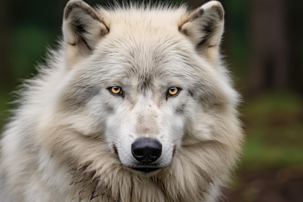 Profil du loup arctique dans la forêt